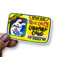 True Crime Bunny Library Card Holographic Diecut Sticker