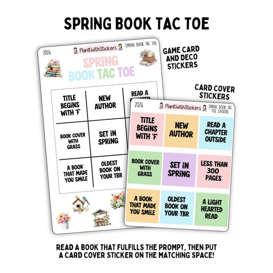 Spring Book Tac Toe Reading Challenge/Game Stickers