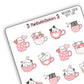 Valentine Teacup Kitty Cats Sticker Sheet