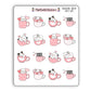 Valentine Teacup Kitty Cats Sticker Sheet