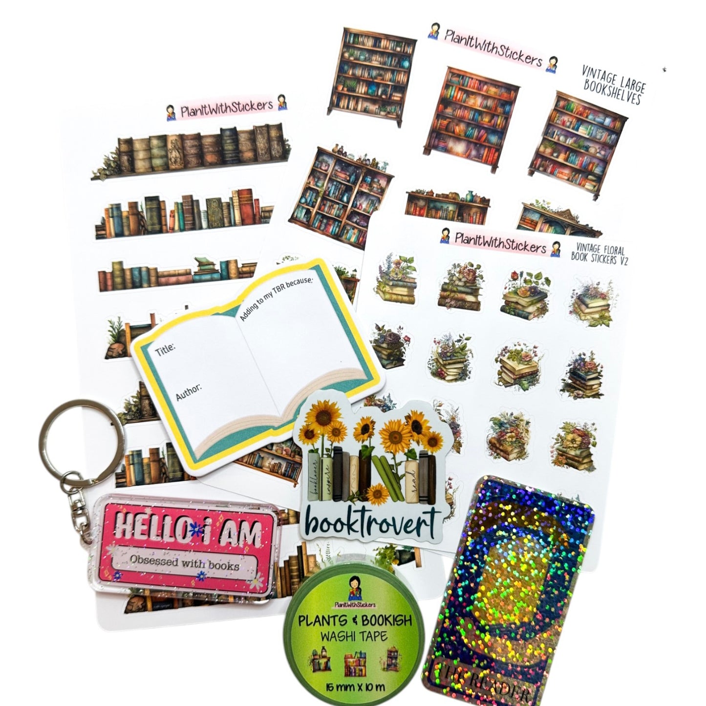 Vintage Bookish Sticker + Merch Bundle