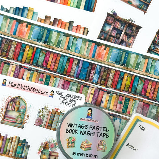 Bookish Watercolour Essentials Sticker Bundle