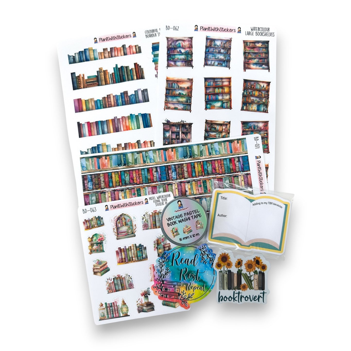 Bookish Watercolour Essentials Sticker Bundle
