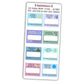 Full view of winter-themed mini reading challenge sticker sheet with 8 book prompts, shown in rainbow colour options.