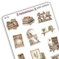 Wooden Bookshelves Book Journal Deco Stickers