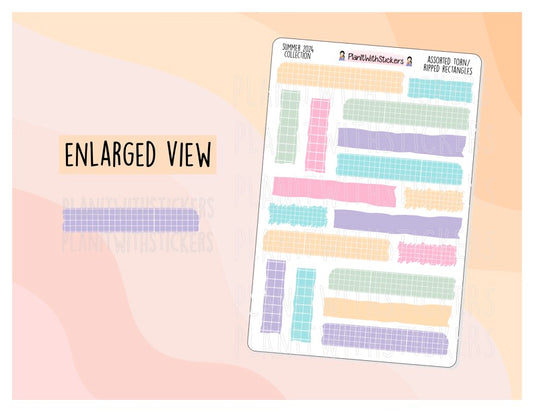Assorted Torn Rectangles - Summer 2024 Colours