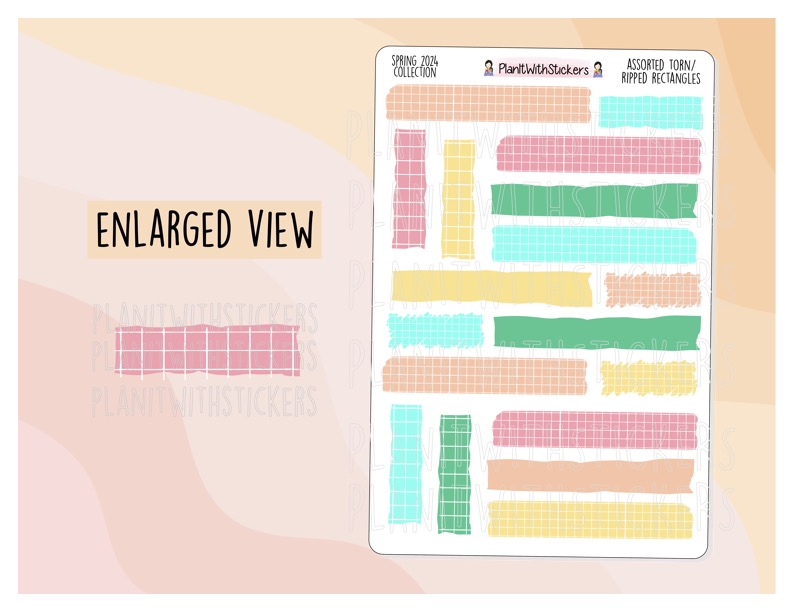 Assorted Torn Rectangles - Spring 2024 Colours