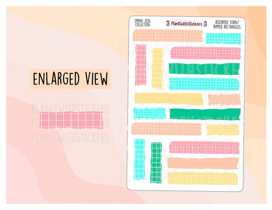 Assorted Torn Rectangles - Spring 2024 Colours