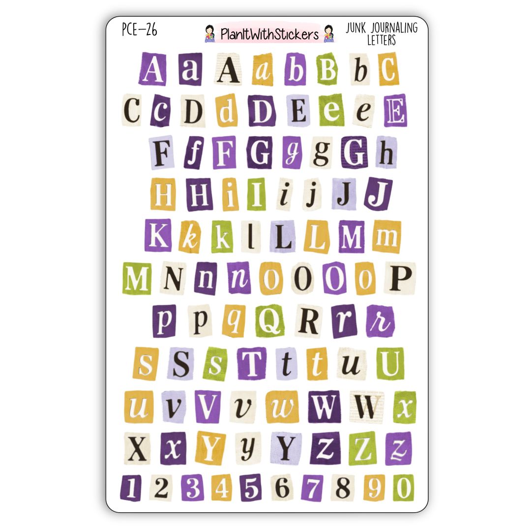 Junk Journaling Alphabet Letters