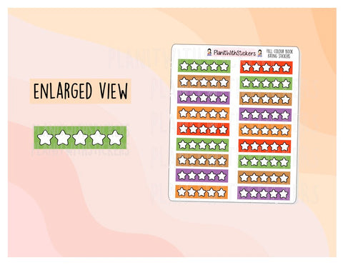 Stars Rating Stickers - Fall Background Colours