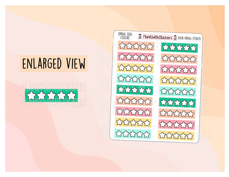Stars Rating Stickers - Spring Bookish Collection – PlanItWithStickers