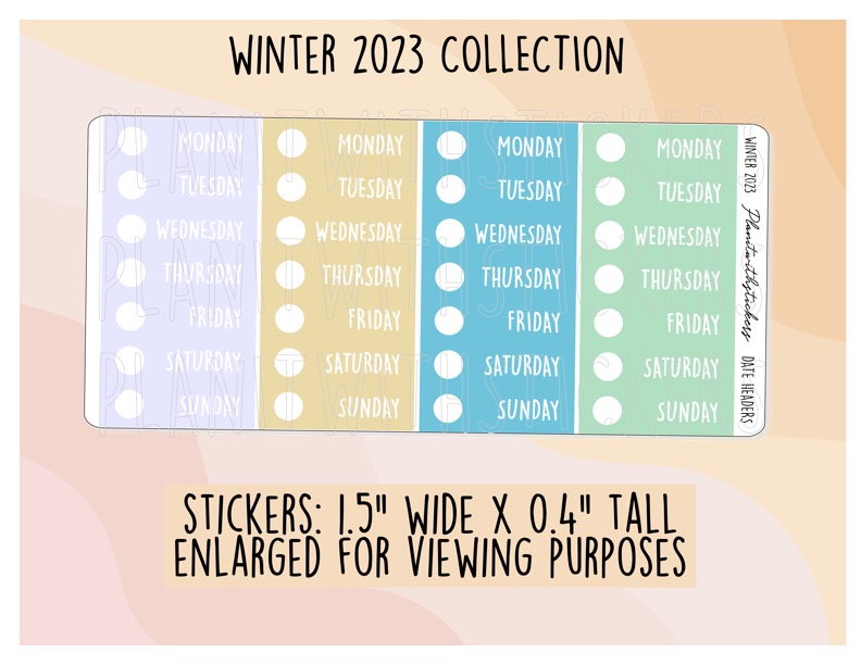 Date Headers - Winter 2023 Colours