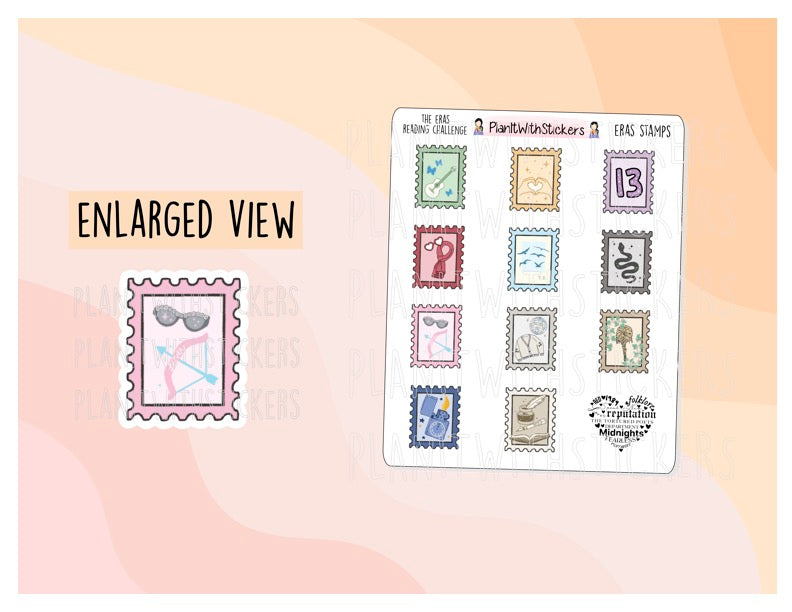 Novel Stamps for The Eras Reading Challenge - All 11 Eras