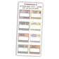 Full view of fall-themed mini reading challenge sticker sheet with 8 book prompts, shown in neutral colour options.
