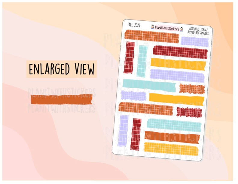 Assorted Torn Rectangles - Fall 2024 Colours