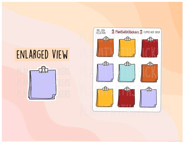 Clipped Note Paper - Fall 2024 Colours – PlanItWithStickers