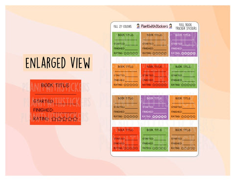 Full Book Reading Tracker - Fall Colour Edition