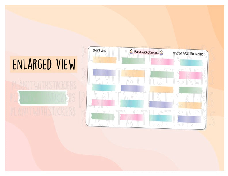 Gradient Washi Tape Sample Stickers