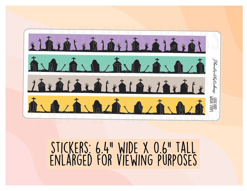 Graveyard Spooky Washi Strip Stickers