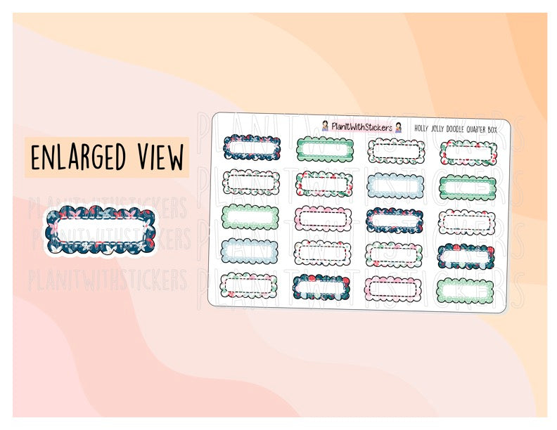 Holly Jolly Doodle Scallop Quarter Box