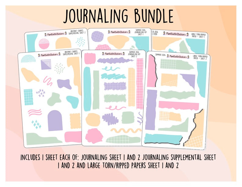 The Journaling Bundle - Summer 2024 Colour Palette - 6 sheets