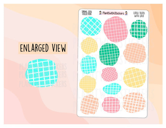 Large Blobs with Grid - Spring 2024 Colours