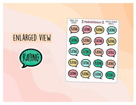 "Rating" Bookish Bubbles Reading Sticker- Spring Bookish Collection