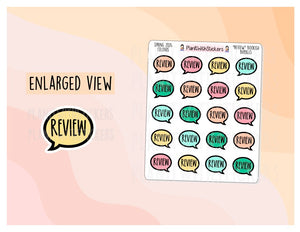 "Review" Bookish Bubbles Reading Sticker- Spring Bookish Collection