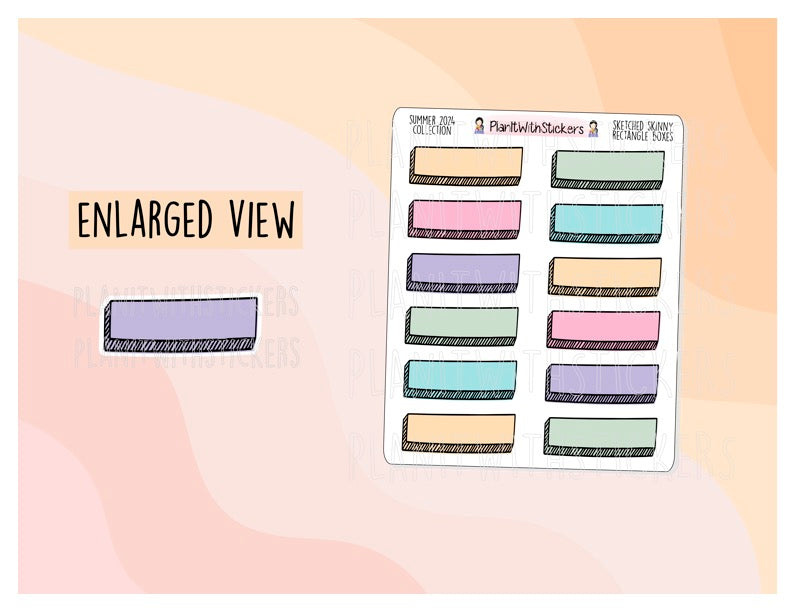 Sketched Skinny Rectangle Boxes - Summer 2024 Colours