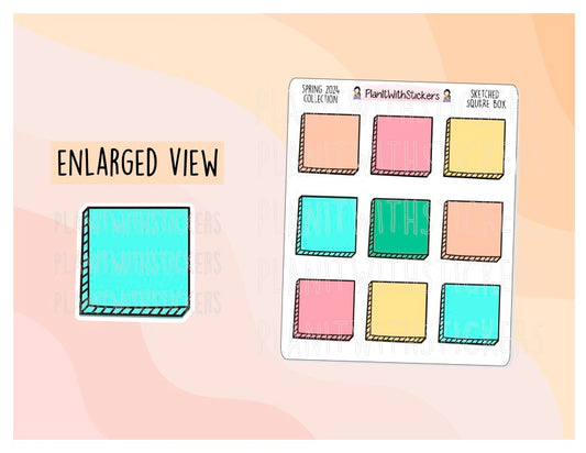 Sketched Square Boxes - Spring 2024 Colours