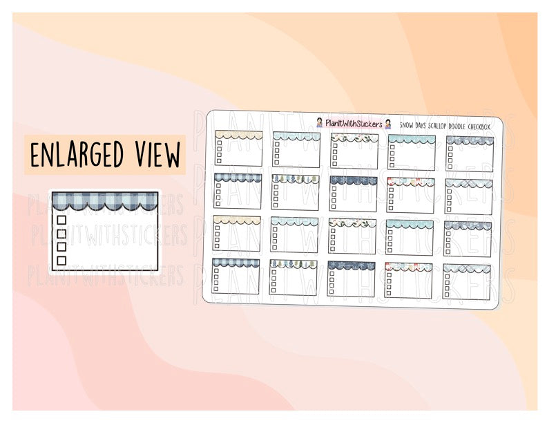 Snow Days - Scallop Half Checkboxes