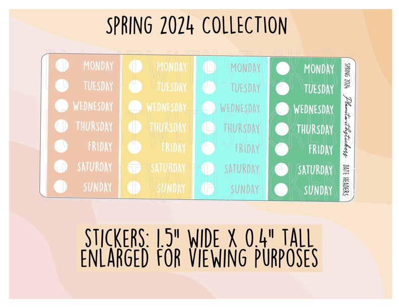 Date Headers - Spring 2024 Colours