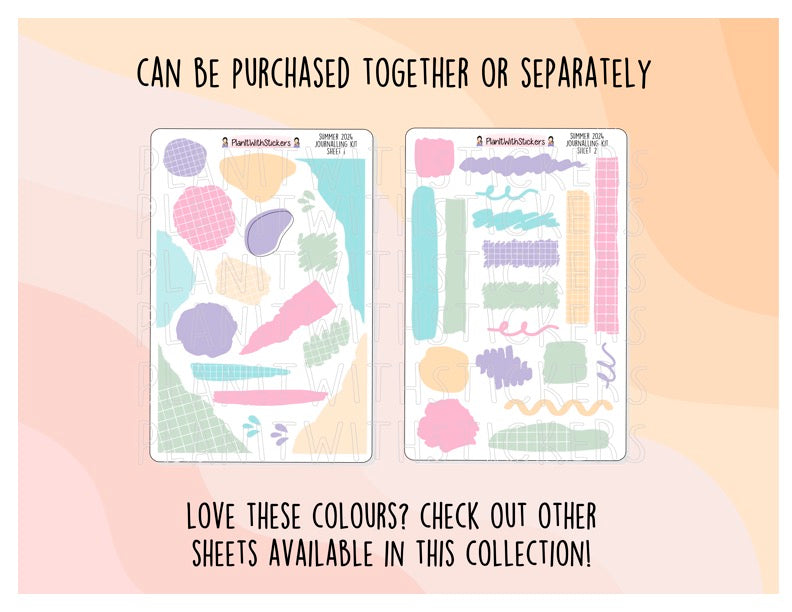 The Journaling Bundle - Summer 2024 Colour Palette - 6 sheets