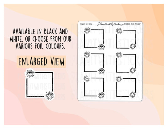 Fillable Deco Squares - Sunny Version