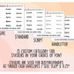 Custom A7 Sized Cash Envelope Tab Stickers