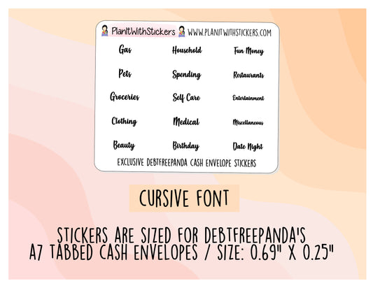 A7 Cash Envelope Tab Stickers [SET CATEGORIES]