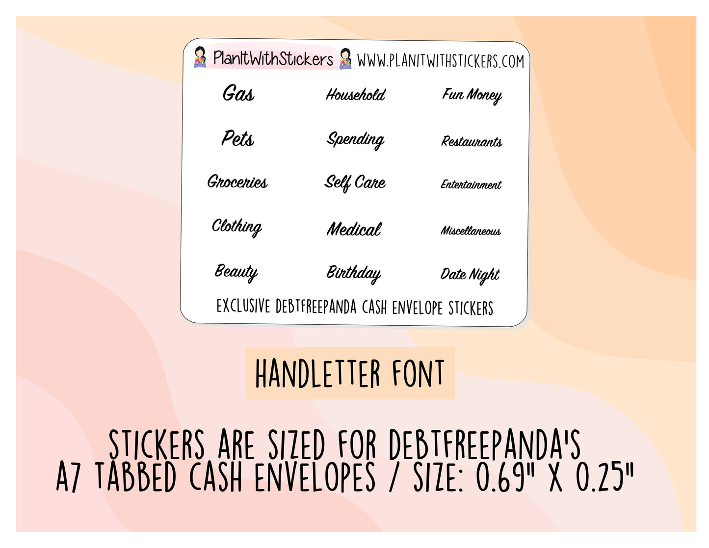 A7 Cash Envelope Tab Stickers [SET CATEGORIES]