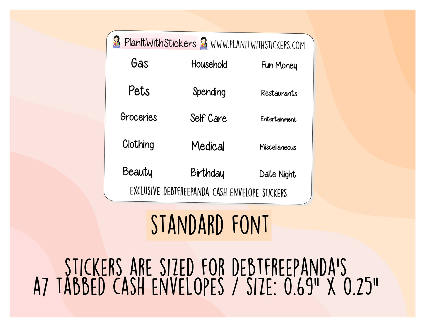 A7 Cash Envelope Tab Stickers [SET CATEGORIES]