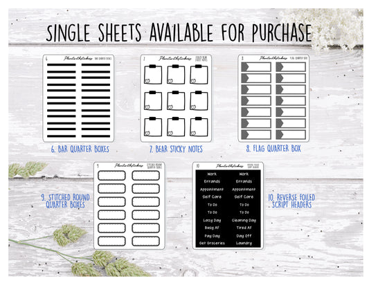 A La Carte -  FUNCTIONAL FOILED BUNDLE Sheet