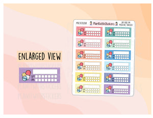 AM+PM Pill/Vitamin/Supplement Weekly Tracker Multicolour