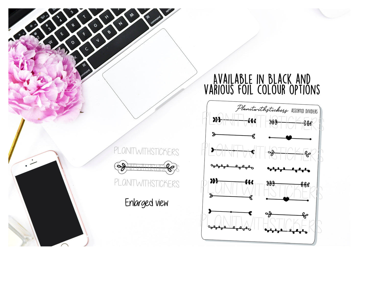 Assorted Box Dividers - Minimal / Bujo Planning Stickers