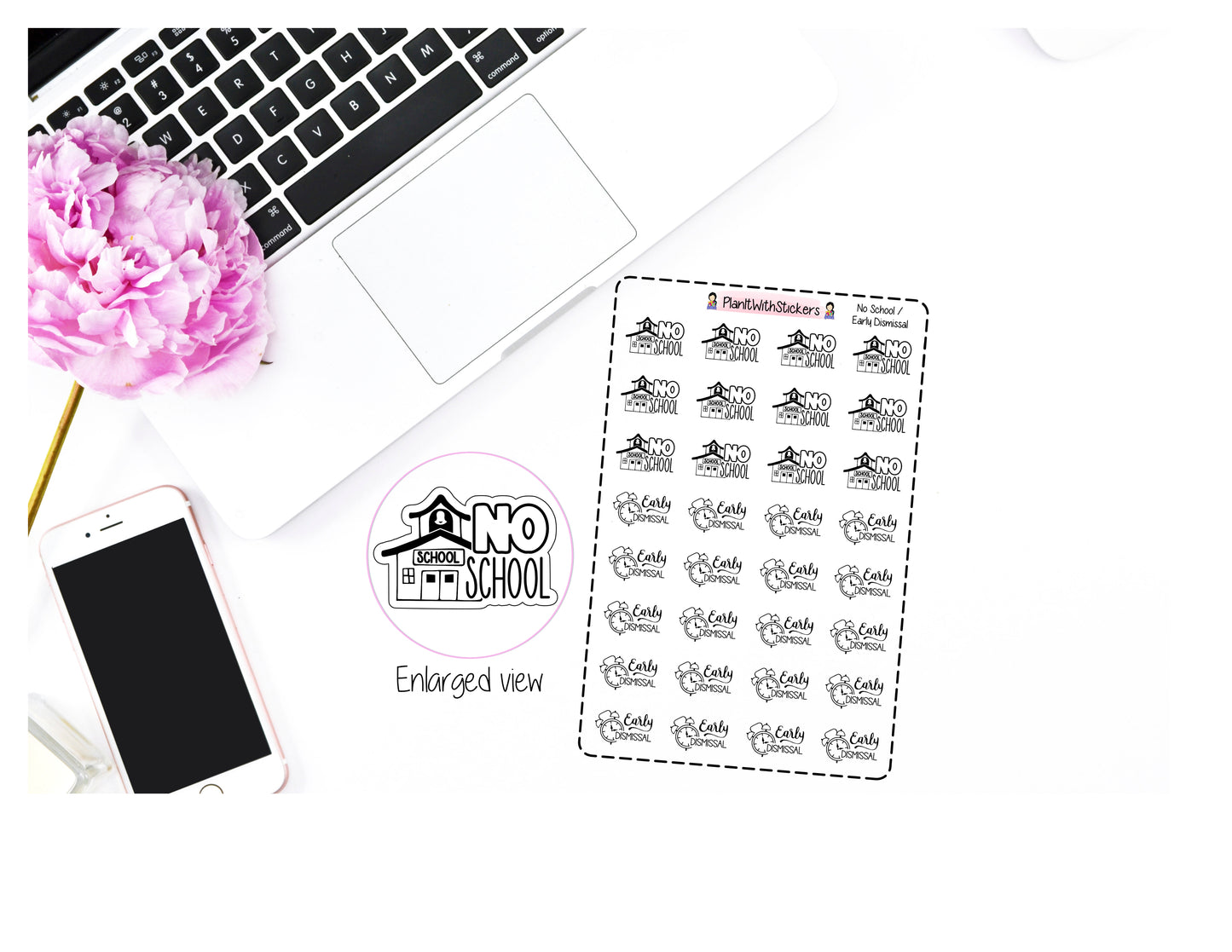 No School / Early Dismissal Back To School School Tracker Stickers