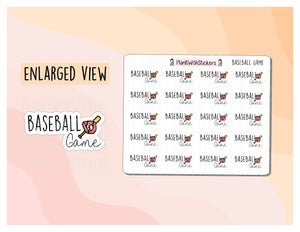 Baseball Game Tracker Stickers