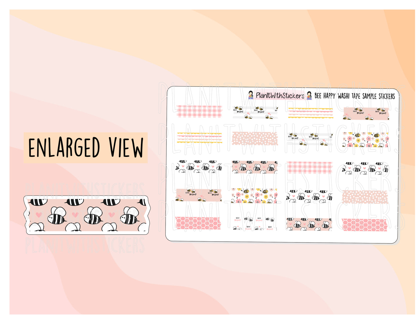 Bee Happy Spring Season Washi Tape Sample Stickers