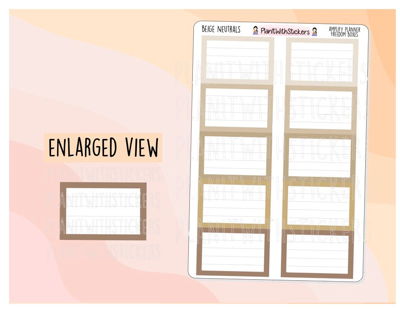 Beige Neutral Coloured Freedom Boxes for Amplify Planner