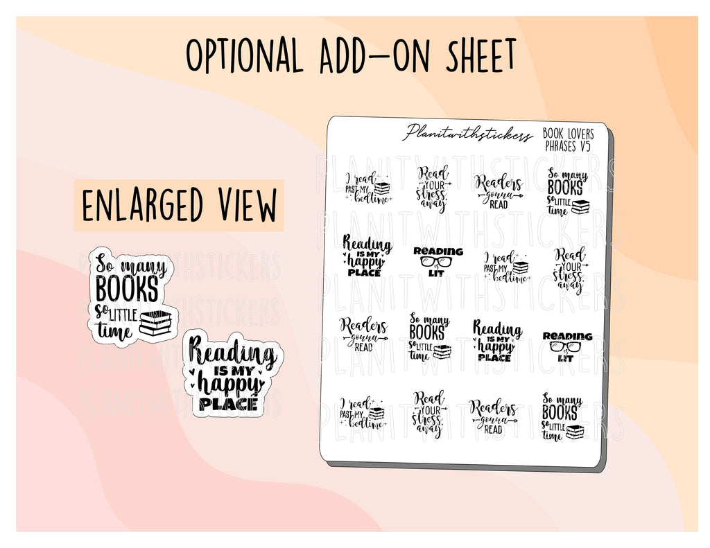 Book Lovers Planner Stickers, Reading Log Stickers