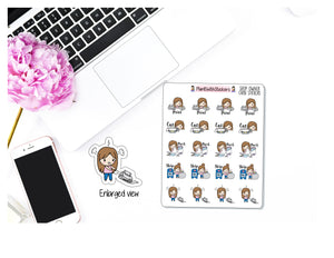 Shop Owner Chibi Girl Icon Stickers for , Plum paper, Inkwell Press, Hobonichi, Print Pression Planners, and more