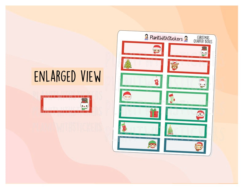 Christmas Quarter Box Icon Stickers for  and Other Similar Sized Planners