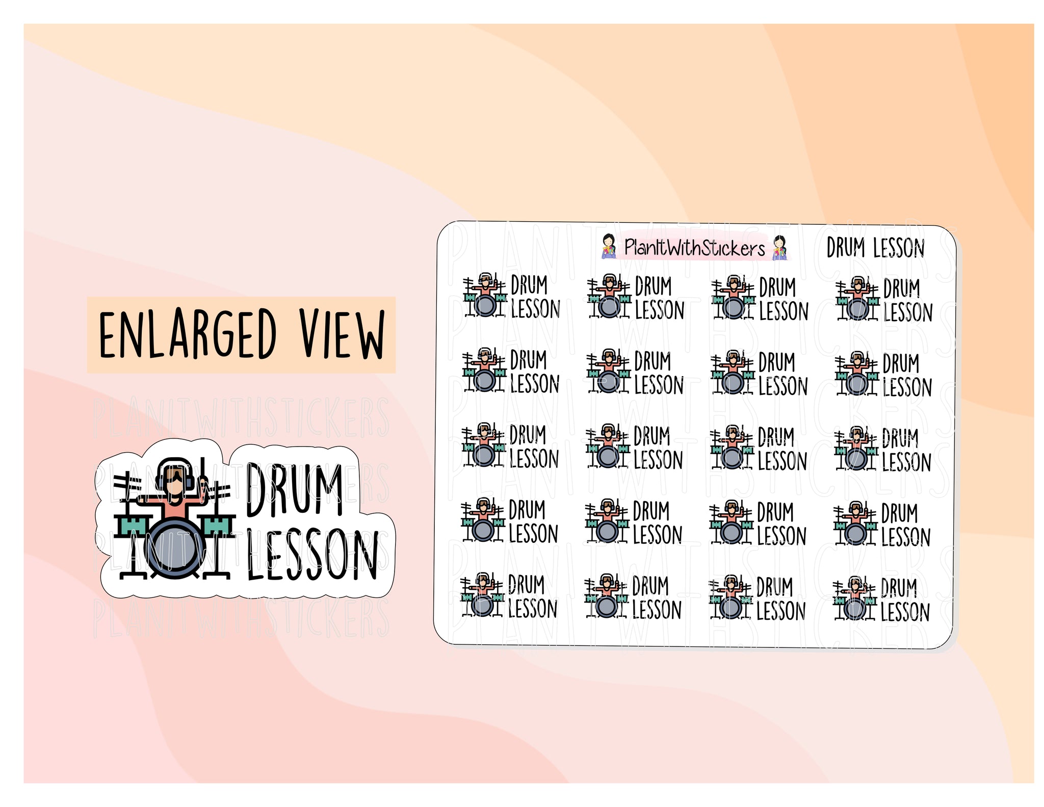 Drum Lesson Tracker Stickers