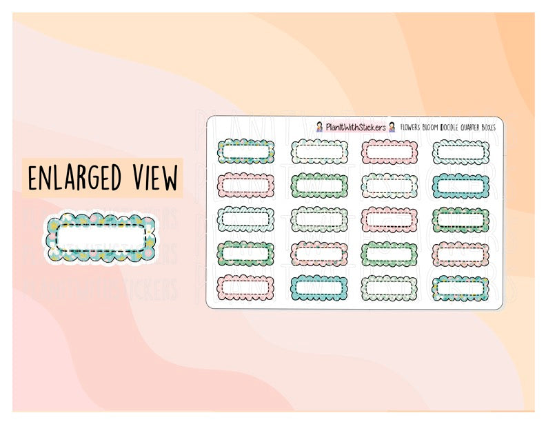 Floral Bloom Doodle/Scallop Quarter Boxes